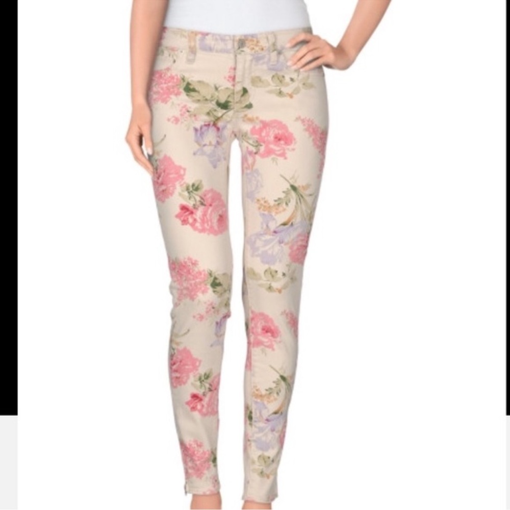 Ralph Lauren Floral Denim Jeans size 10 skinny flowers